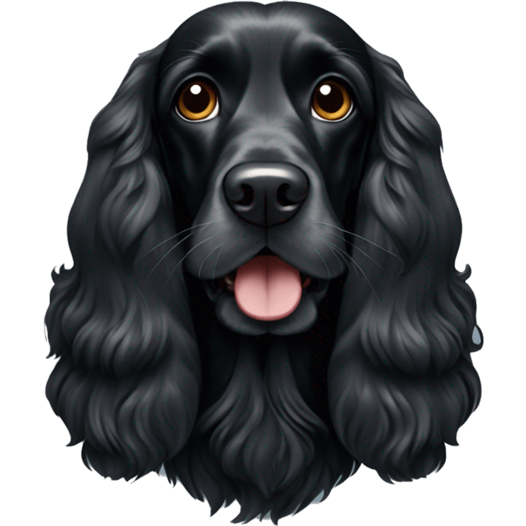 Black english Cocker spaniel emoji