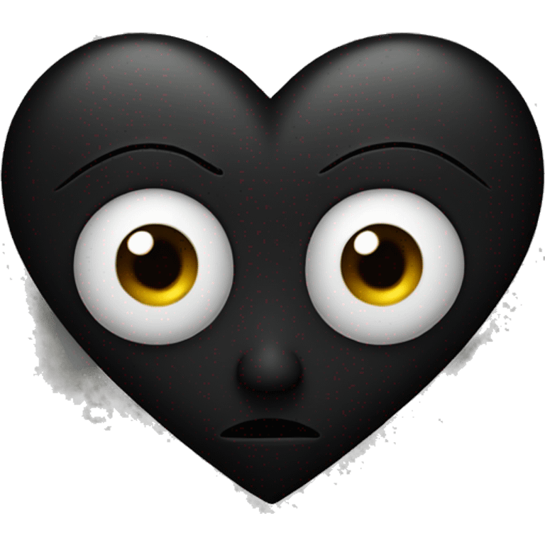 A black heart with a simple eye in the middle  emoji