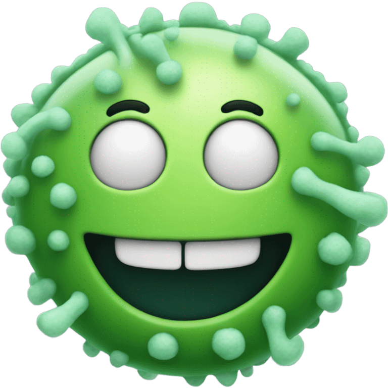 a smiling microbe in your hands emoji