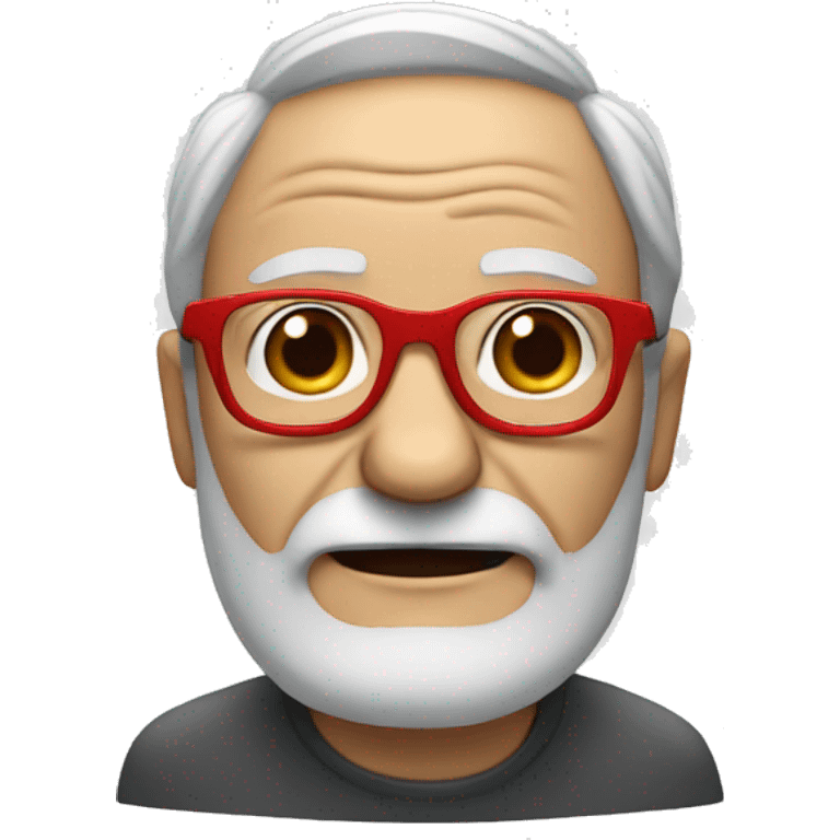 Gray bearded old man with red glasses emoji