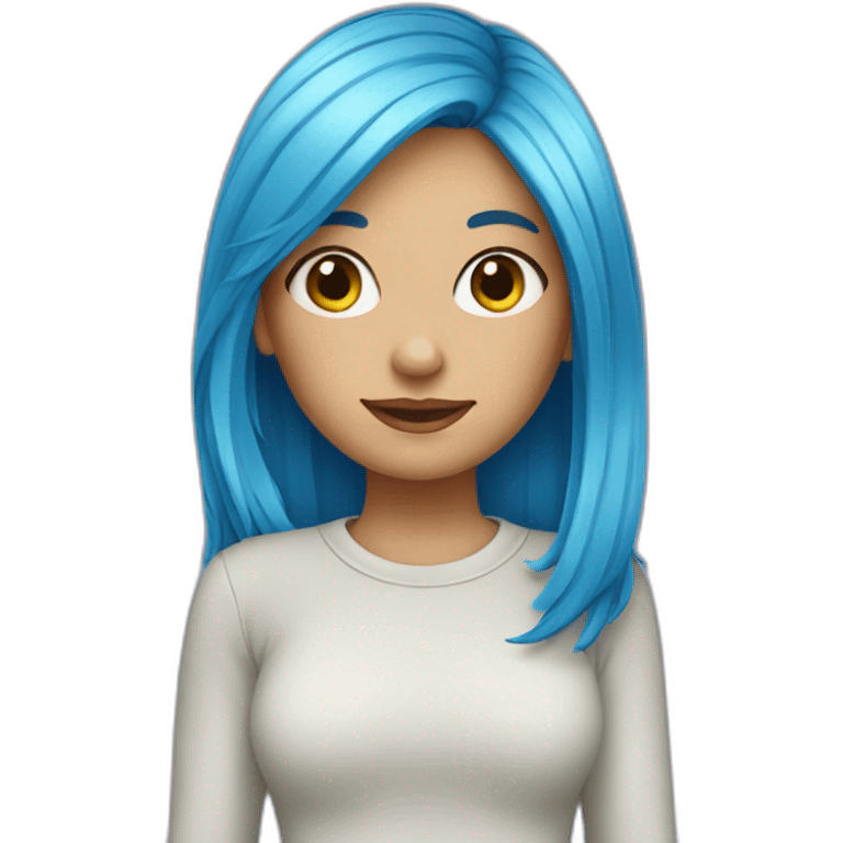 blue hair girl emoji