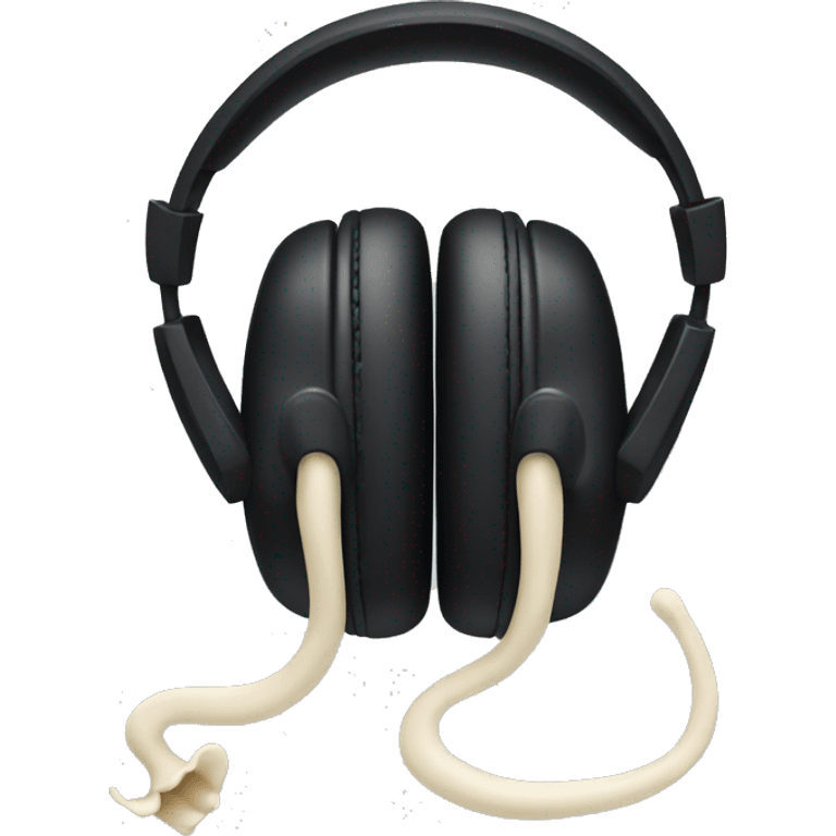 Black headphones with bone tails  emoji