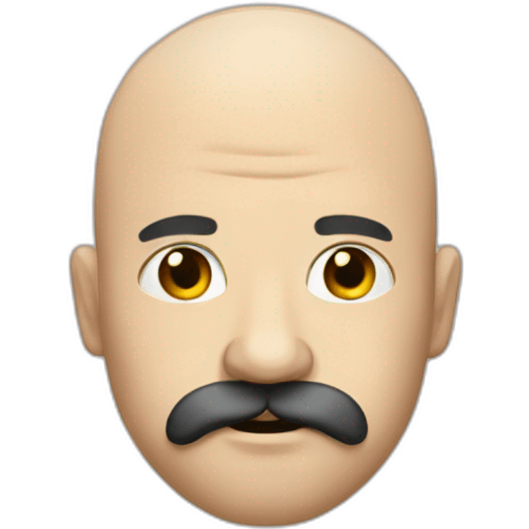 unamused bald guy with black moustache and a beard emoji