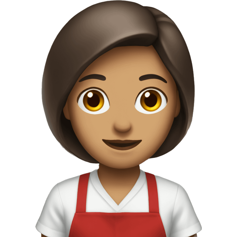 Red Apron with starbucks logo emoji