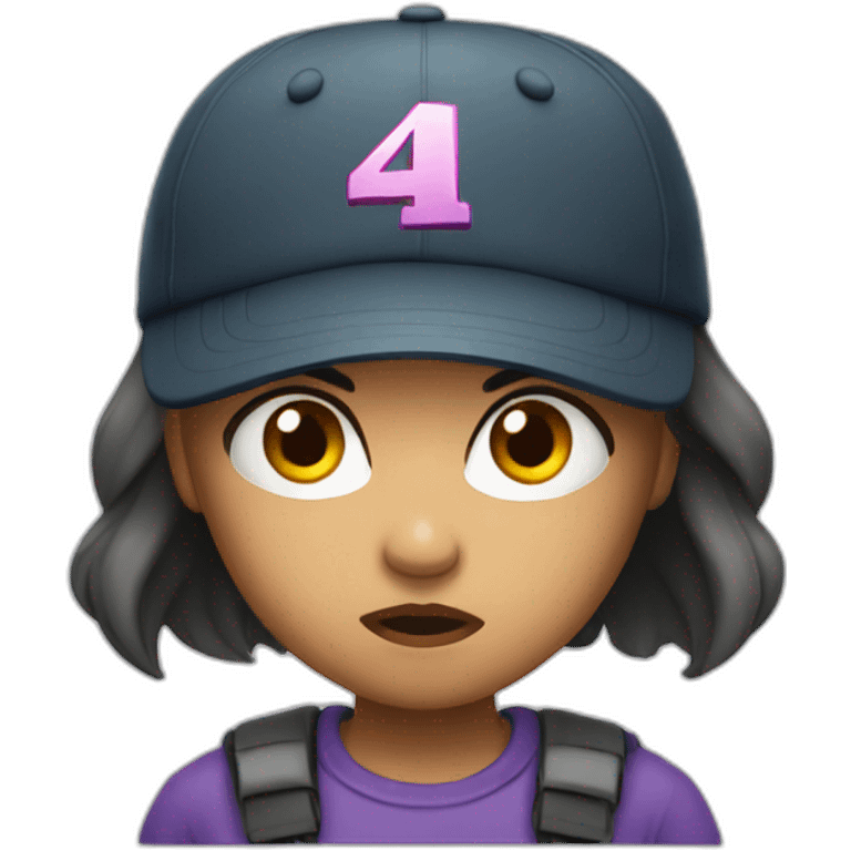 angry girl wearing cap emoji