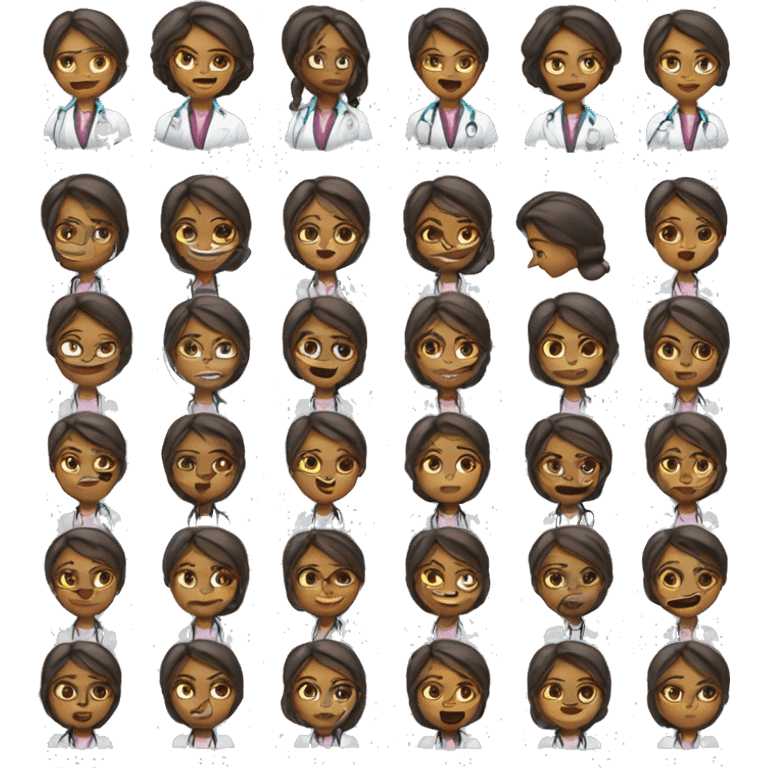 A women doctor different face exressions emoji