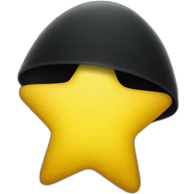 A kippa with a yellow star drawn on it emoji