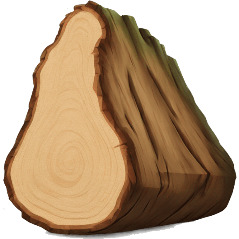 Realistic wooden log isolated.  emoji