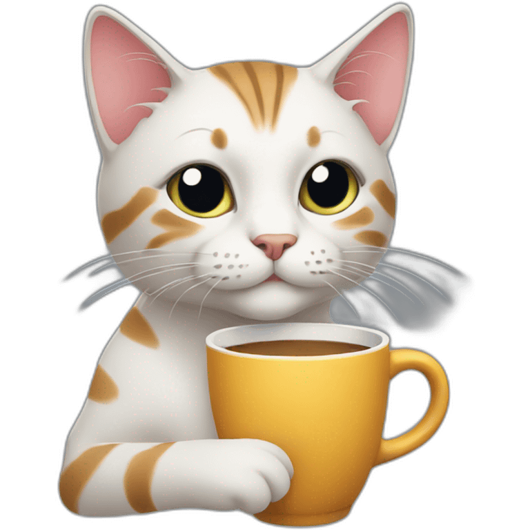 a cat with a cup emoji