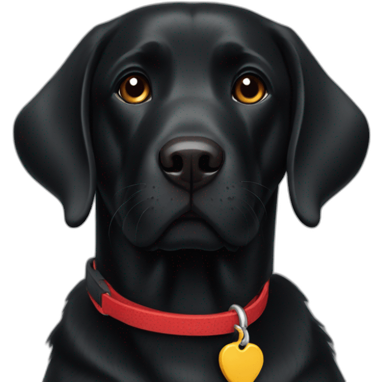 black labrador with red leash emoji