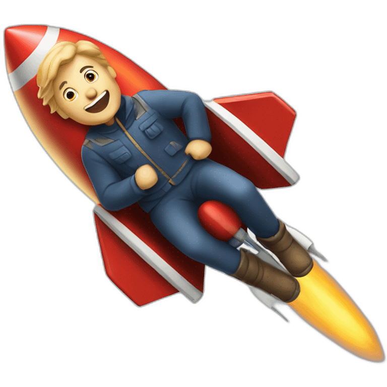 British yorkshire man straddling a rocket emoji