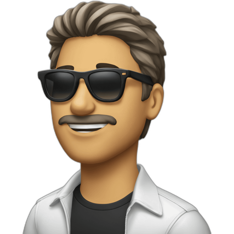 guitarrista moreno con gafas emoji