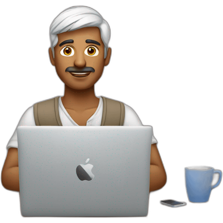 Indian man working on a macOS laptop emoji