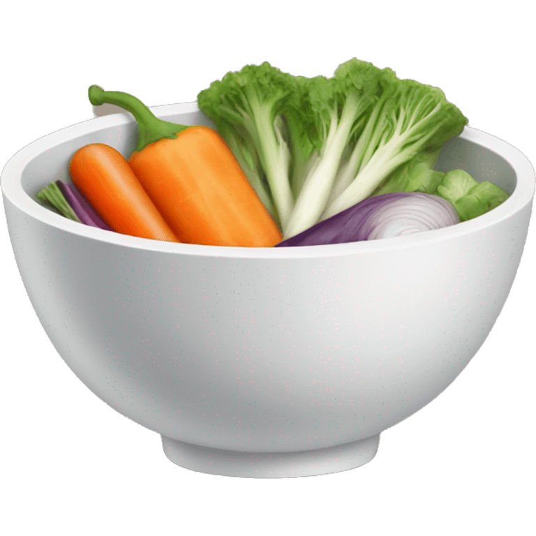 Bowl with sliced vegetables emoji