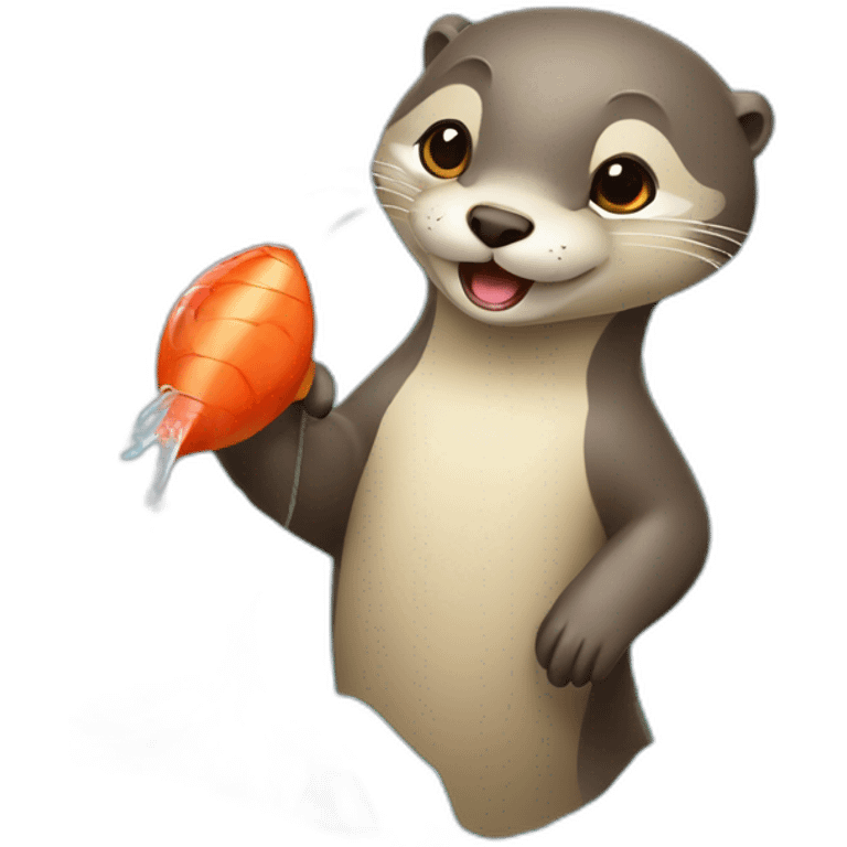 loutre qui mange une pêche emoji