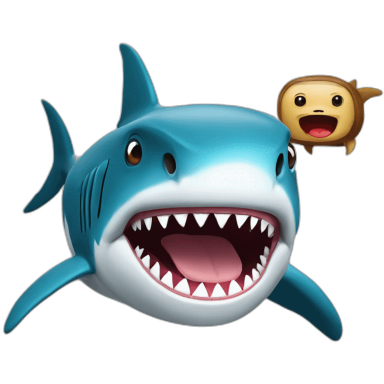 Shark on a monkey emoji