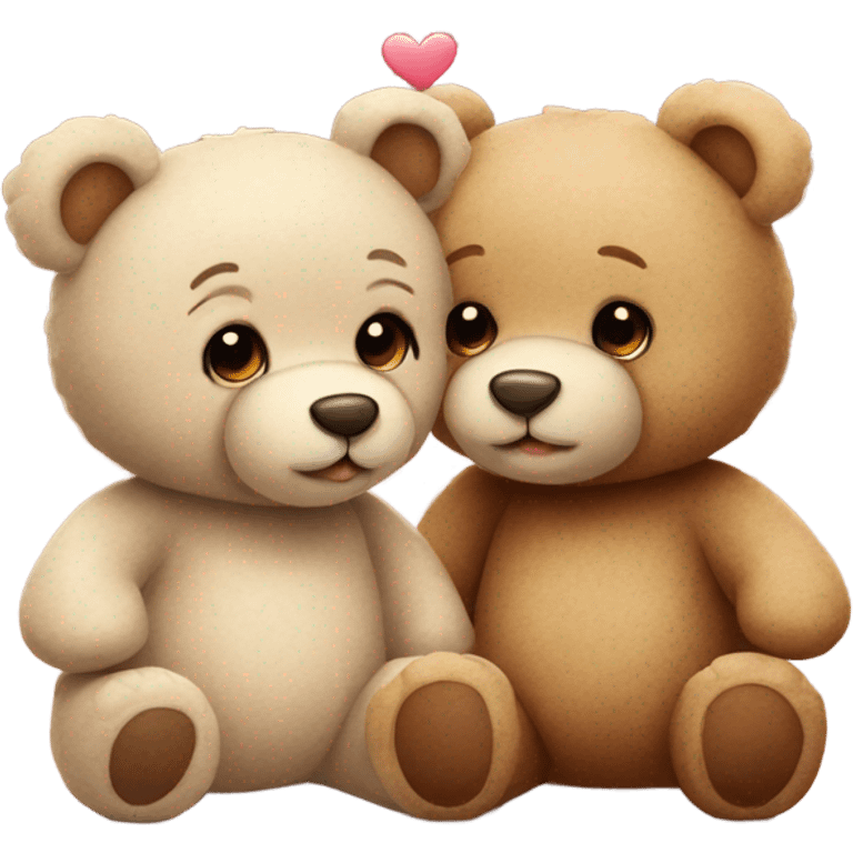 two cute teddy bears in love  emoji