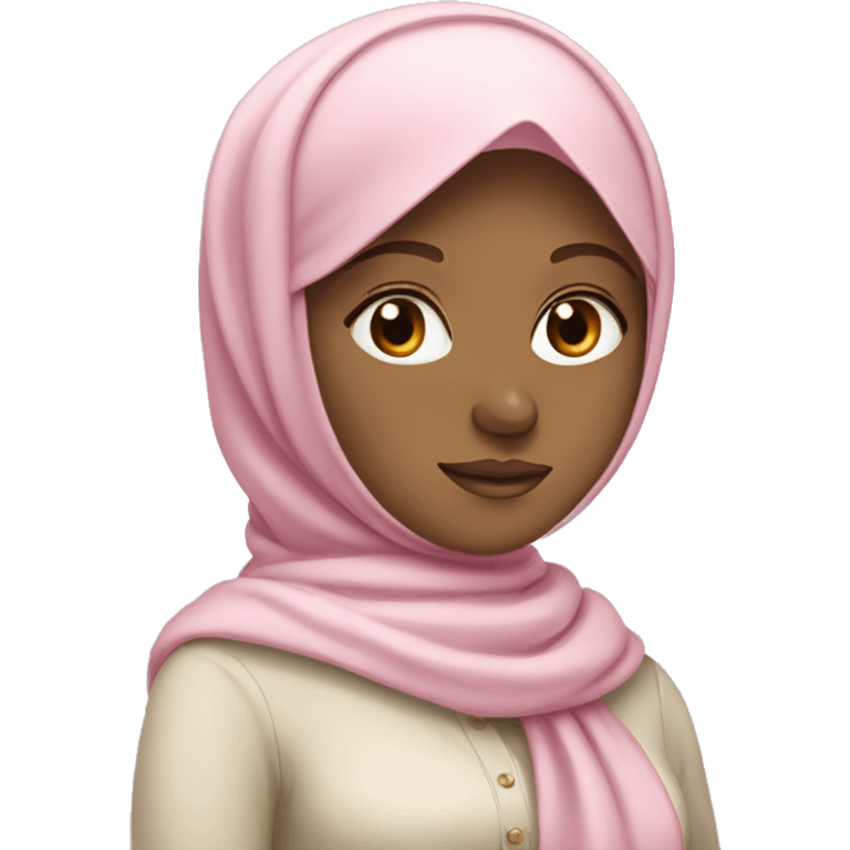 White girl wearing hijab and soft pink bow emoji