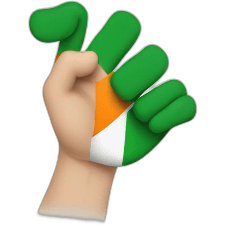 irish flag with hand waving hello emoji