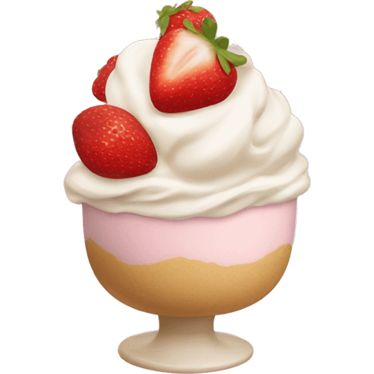 Dessert strawberries and cream emoji