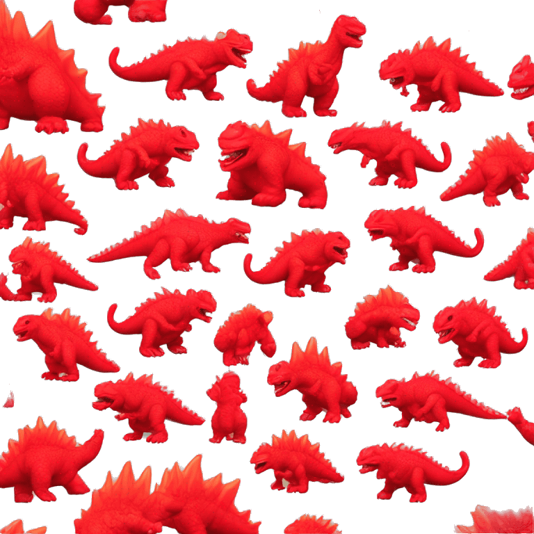 Godzilla red fluo luminous toy emoji