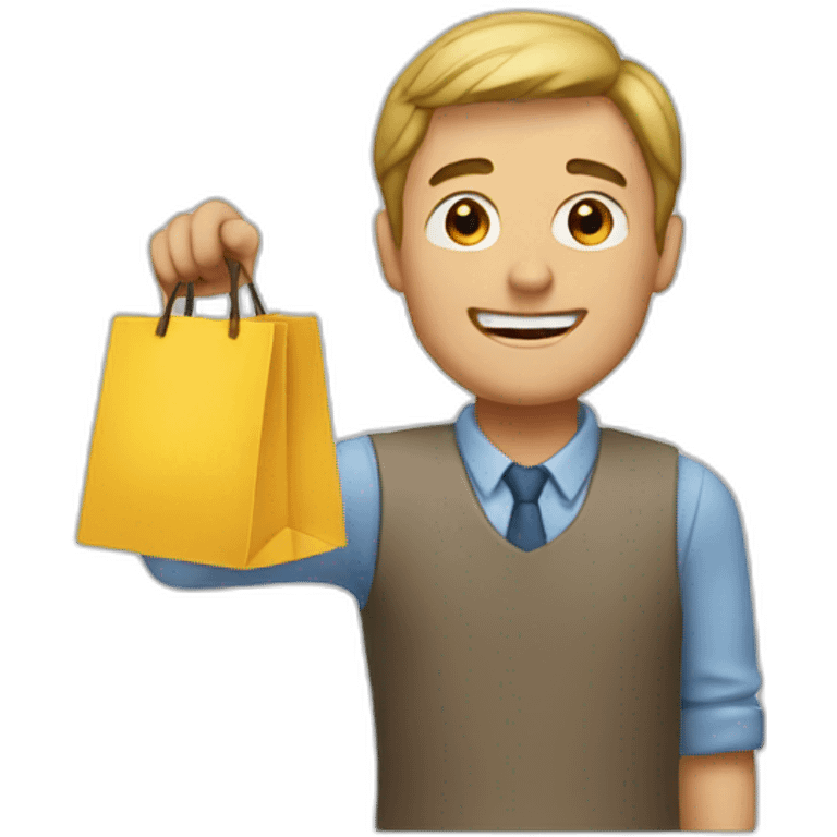 Man buying emoji