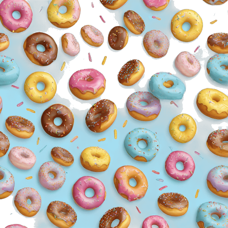 donut with light blue glaze and colorful sprinkles emoji