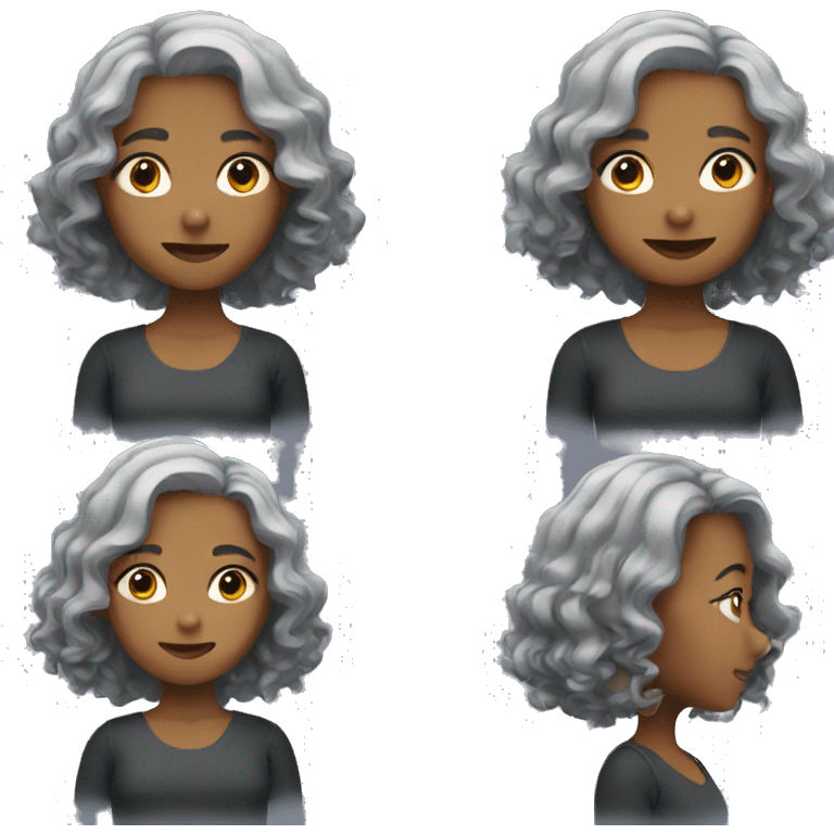 girl with wavy grey hair emoji