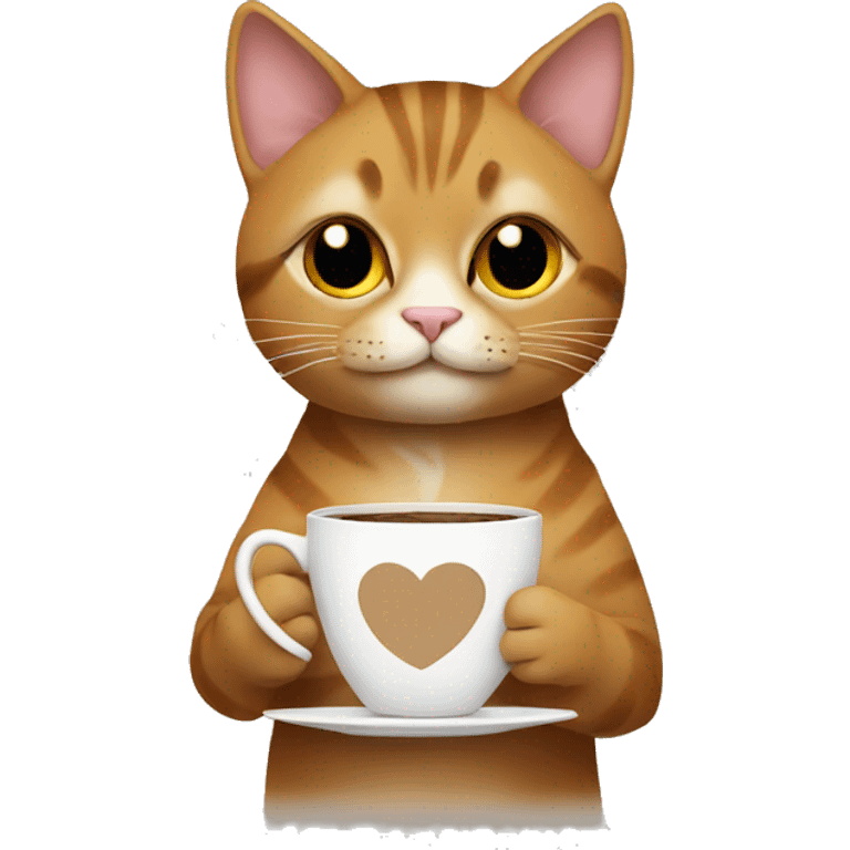 cat with coffee emoji