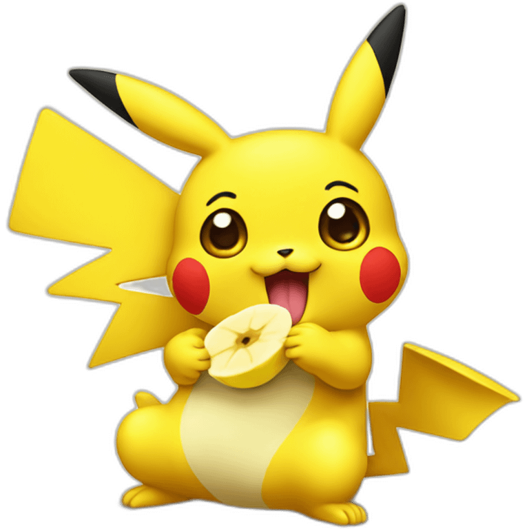 picachu eats banana emoji