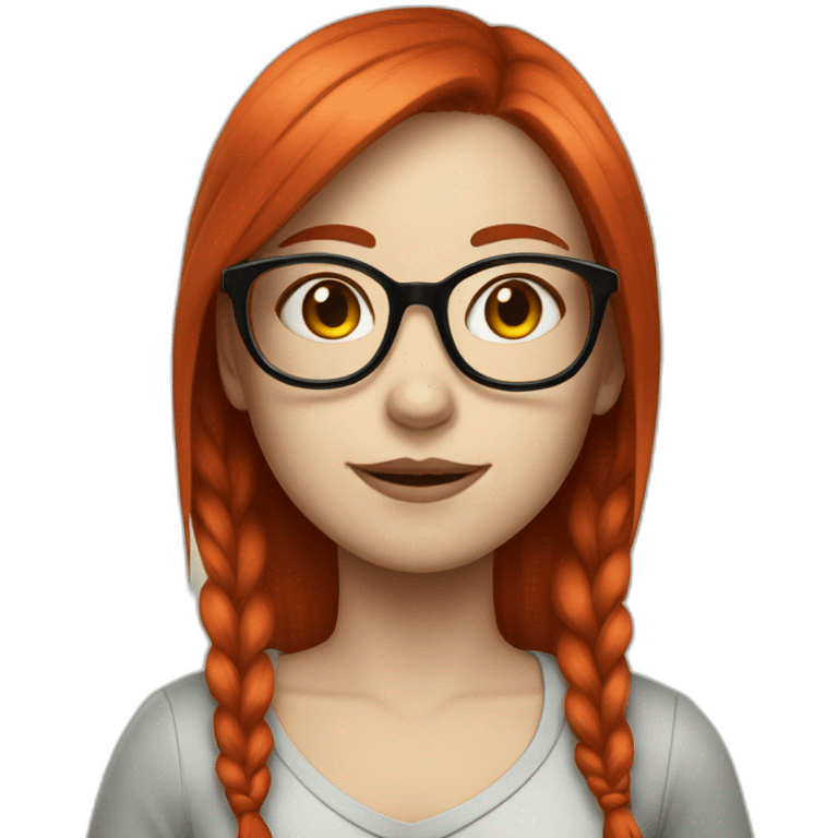 Girl in glasses red hair white skin  emoji