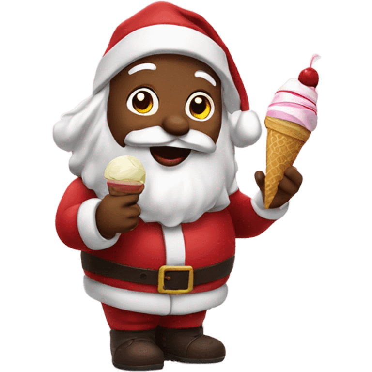 Santa eating ice cream  emoji