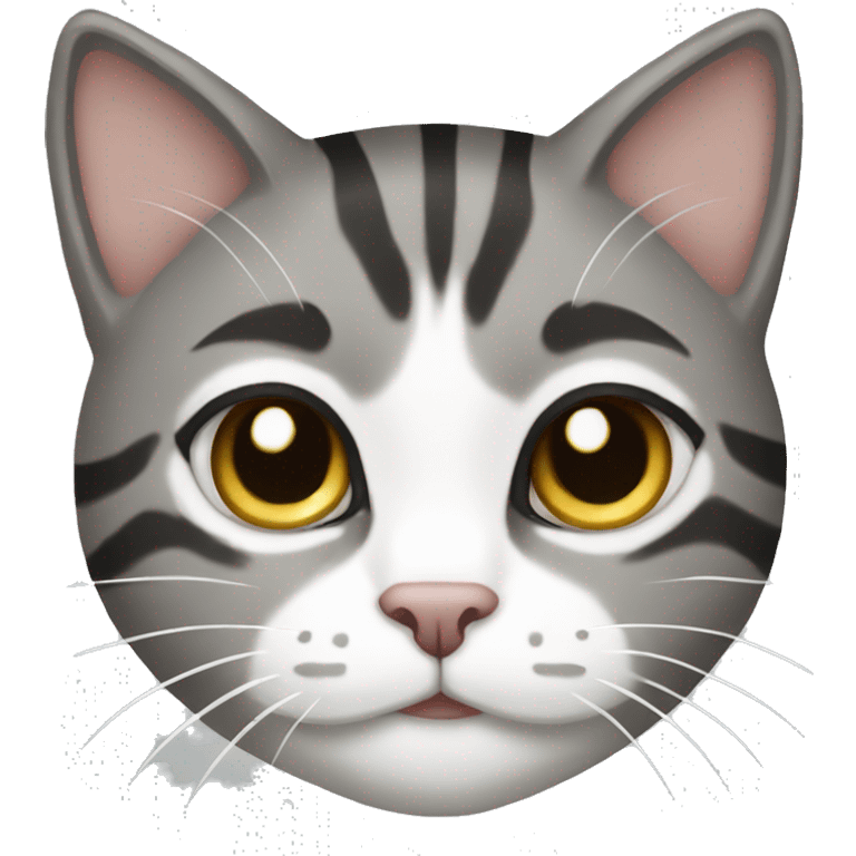 Gray white and black tabby cat emoji