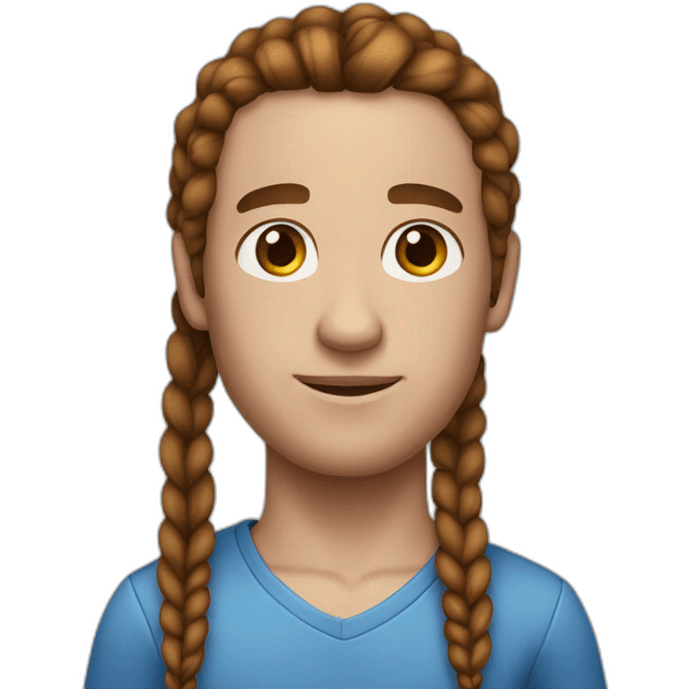 mAn with brown braids hair blue eyes small freckles  emoji