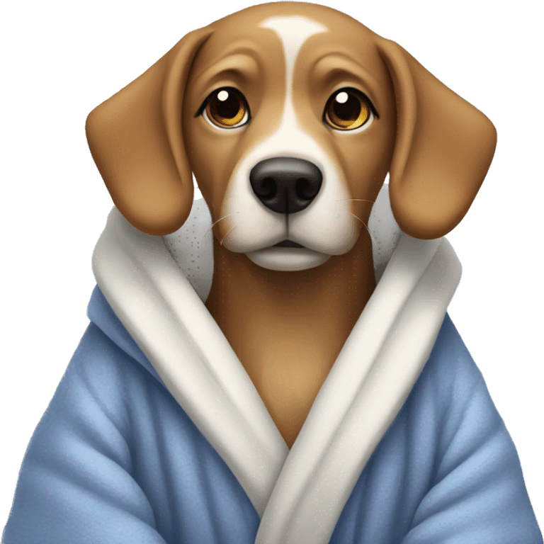 dog wearing bathrobe emoji