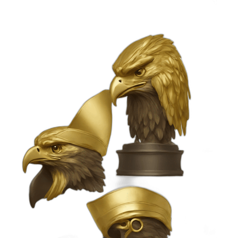 statue golden eagle with napoleon tricorne hat emoji