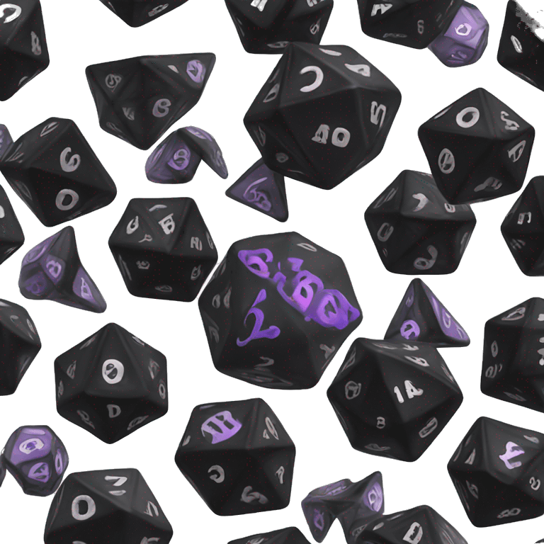 Dice d20 black cat emoji