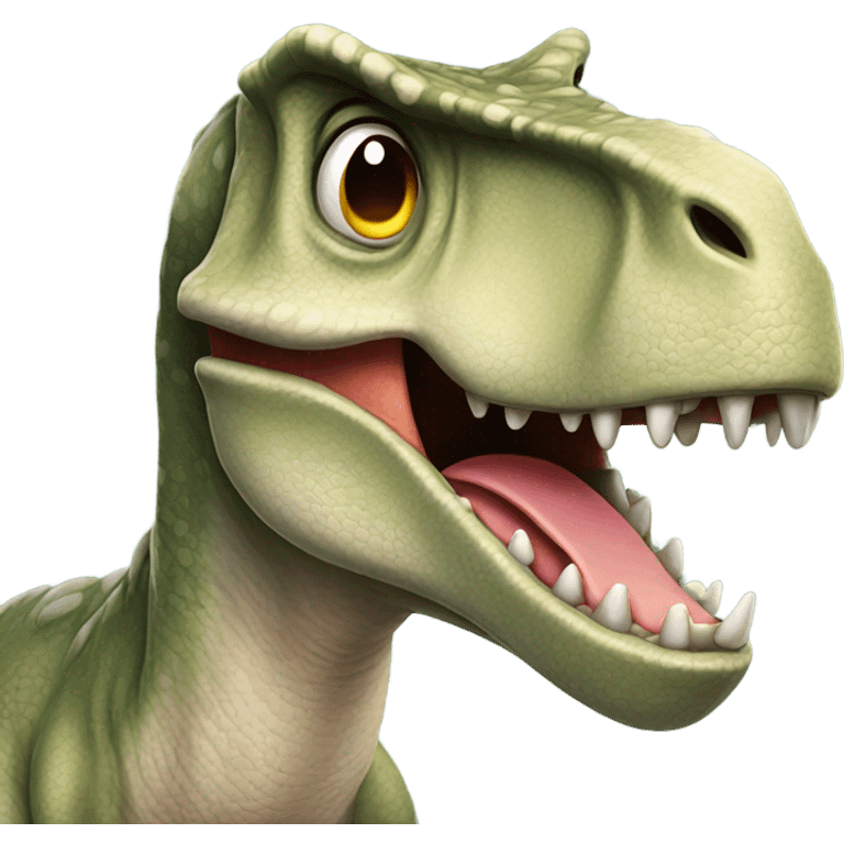 Dinosaur with tongue sticking out emoji