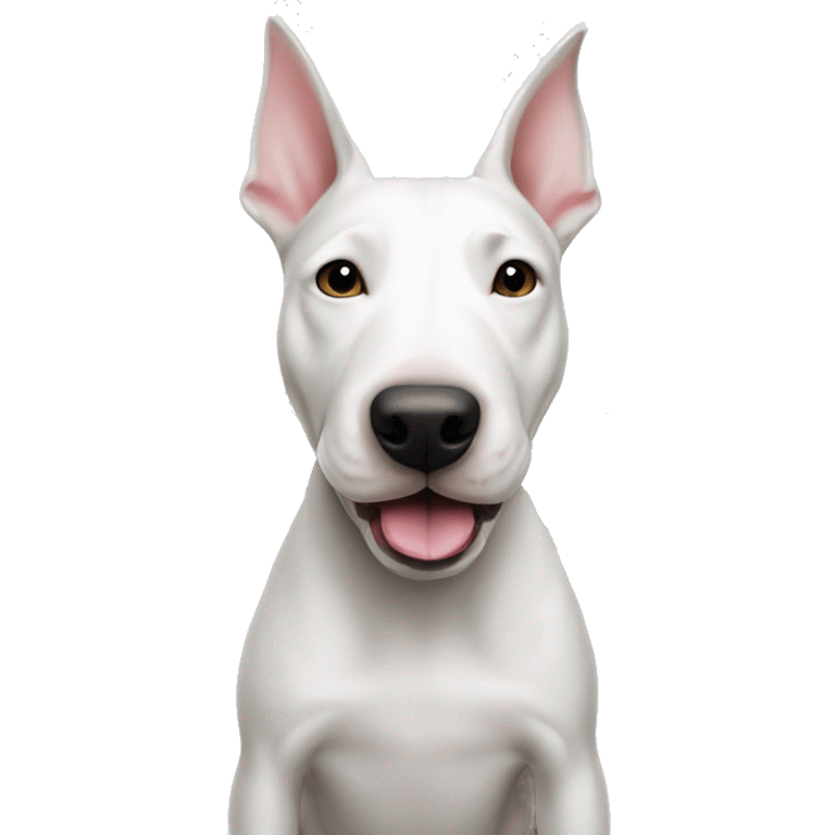 A White Bull terrier with cash emoji