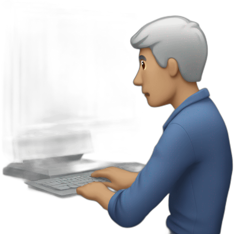 man watching computer emoji