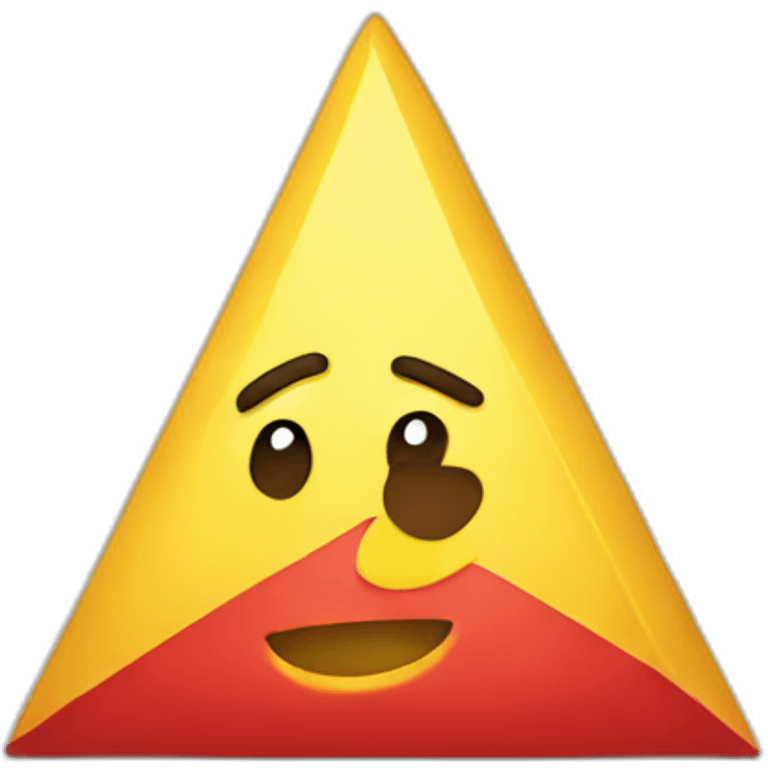 triangle with one blue side one red side and one yellow side emoji