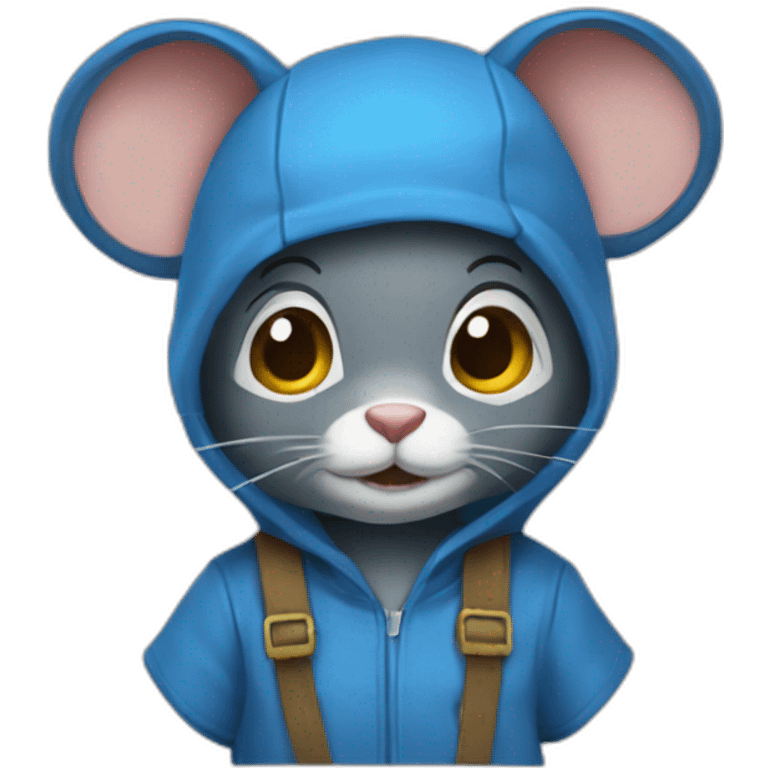 A blue rat quirky outfit emoji