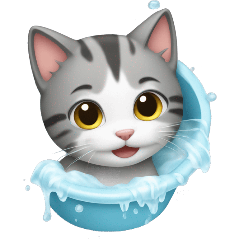 kitty is having a bath emoji