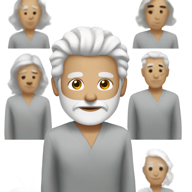 SPA man white hair emoji