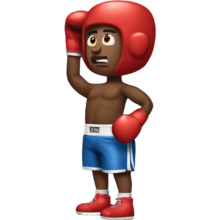 Man with boxing gloves and boxing shorts In a Philly shell stance emoji