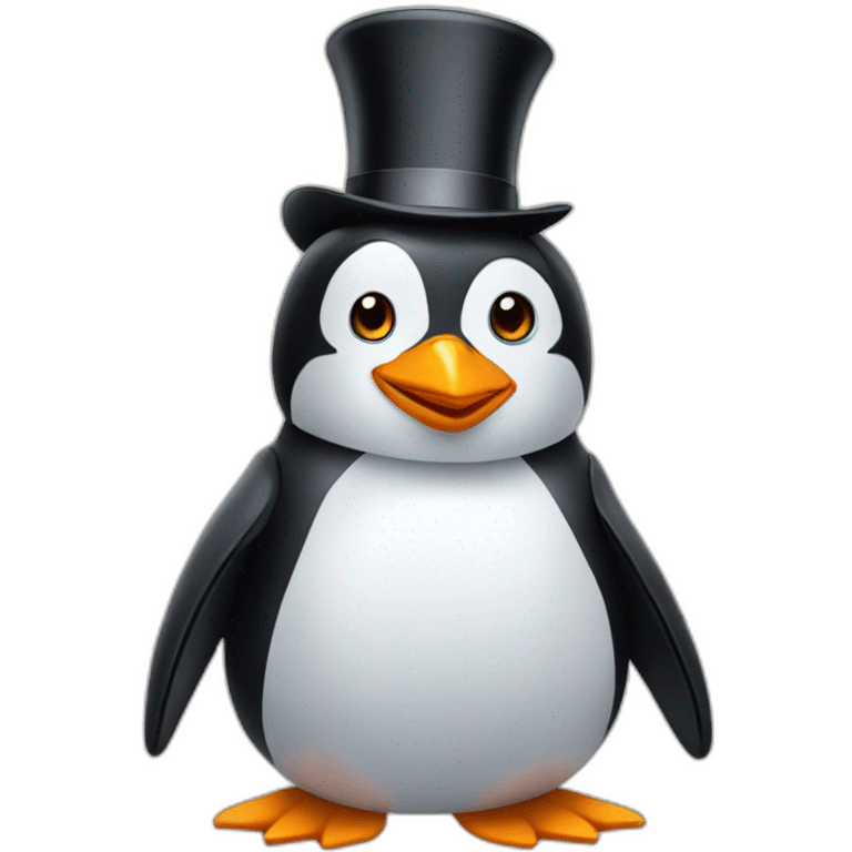 penguin with tophat emoji