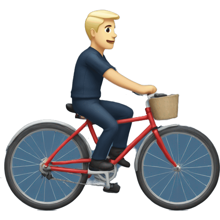 White blond man on navy bicycle  emoji