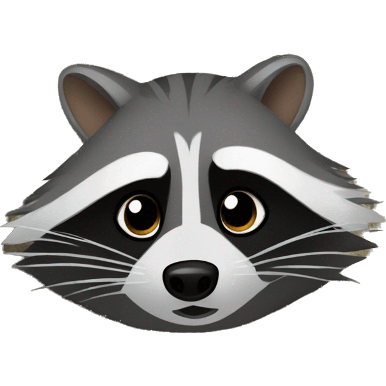 Raccoon hiding behind tree emoji