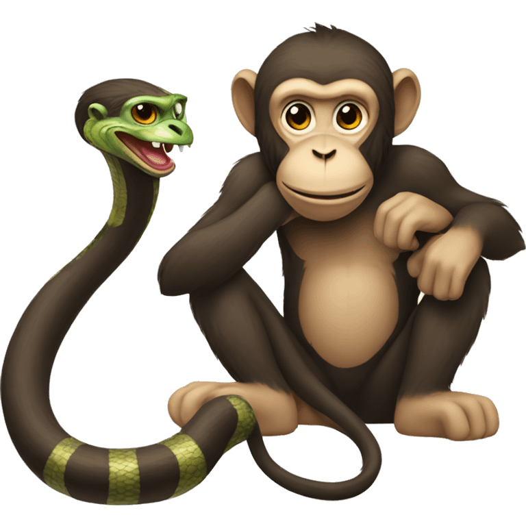 monkey with snake  emoji