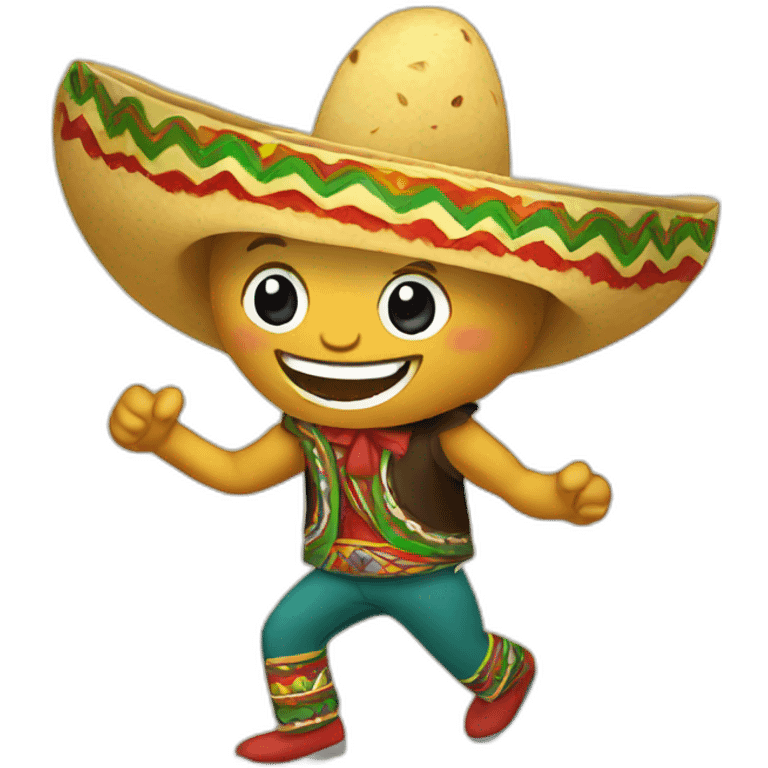 Happy mexican taco dancing emoji